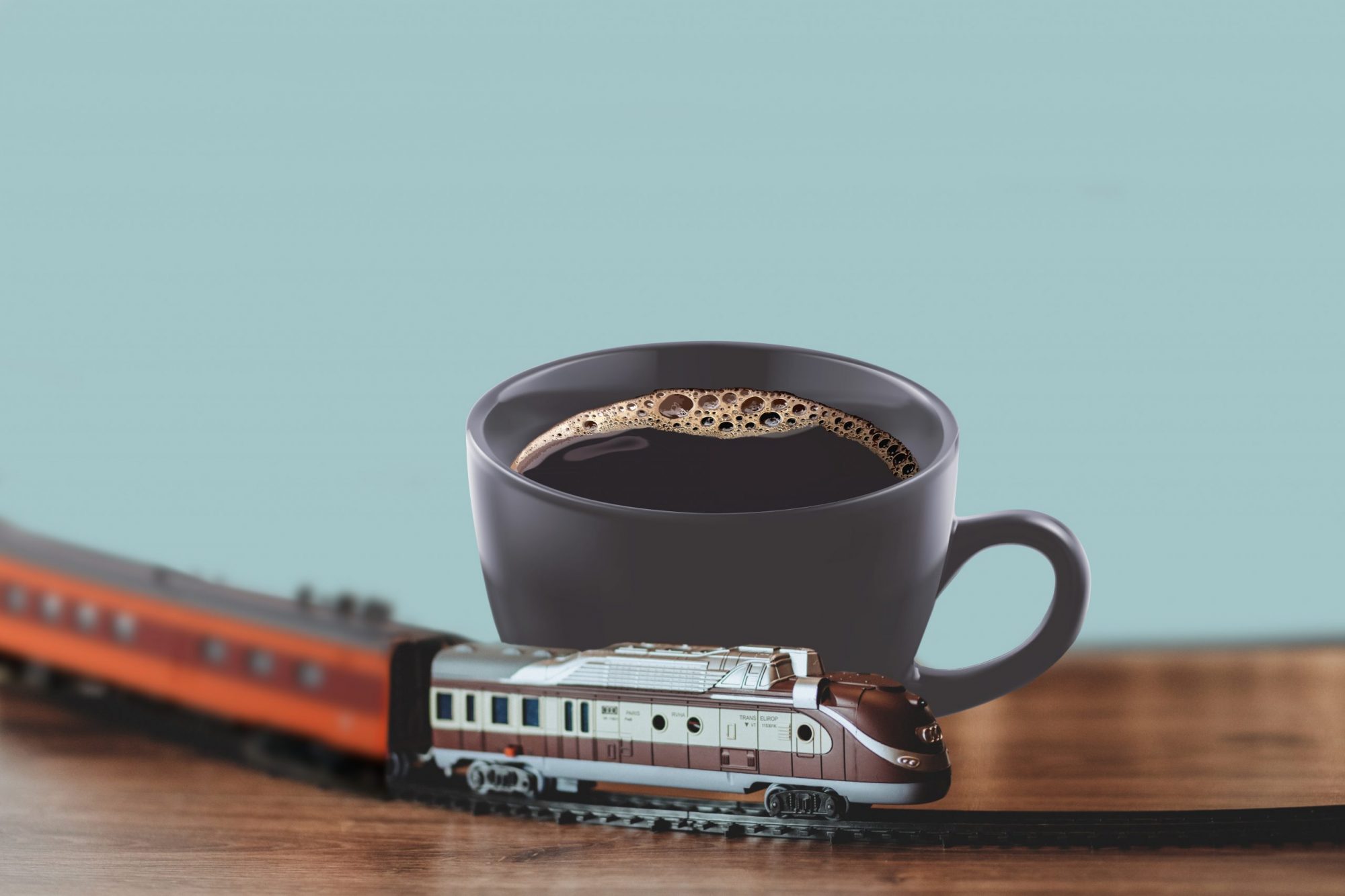 Prag event invite ...train + coffee illustraion